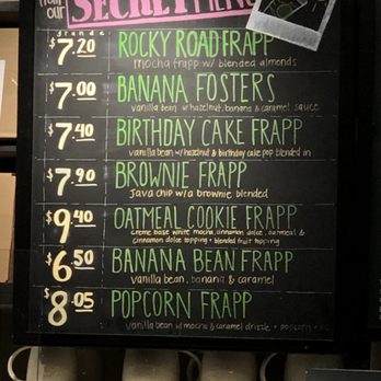 Starbucks - a chalk board with a list of drinks - Coffee & Tea Near Me - Cerritos, California