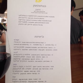 Capriccio Osteria & Bar - Menu - Italian Near Me - Leichhardt, NSW
