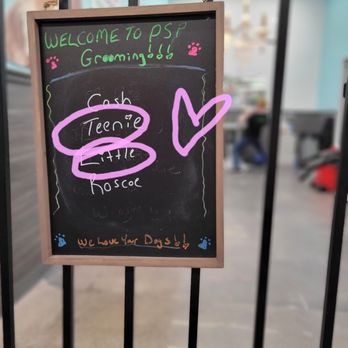 Pet Supplies Plus Allen - Personalized service! Our two girls names, on the chalkboard, grooming department. - Pet Groomers Near Me - Allen, Texas Pet Supplies Plus Allen - Personalized service! Our two girls names, on the chalkboard, grooming department. - Pet Groomers Near Me - Allen, Texas