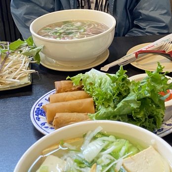 Saigon Dish - Pho Chay Vegetarian Pho vegetarian egg rolls - Vietnamese Near Me - Lawndale, California