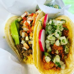 Jays Eats - Jays Signature taco is your choice of protein, Chicken, Al Pastor, Steak and Veggie, served with rice, pico de gallo and slice of avocado!