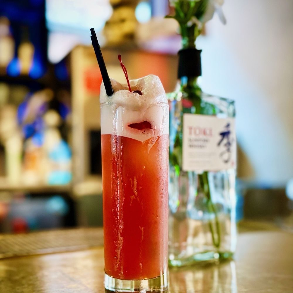 Behind Bars - Lou's delicious mocktail with no name lol! Grenadine, pineapple juice, cherry and more? - Bars Near Me - Pasadena, California Behind Bars - Lou's delicious mocktail with no name lol! Grenadine, pineapple juice, cherry and more? - Bars Near Me - Pasadena, California
