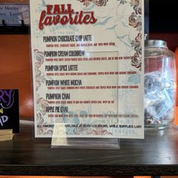 Joe Coffee and Espresso Bar - Fall 2024 menu