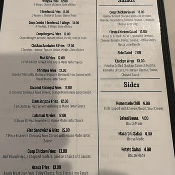 The Coop Lounge - Food menu - Chicken Wings Near Me - Klamath Falls, Oregon