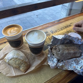 Thinking Cup - Breakfast Burrito, lemon poppy scone, & two lattes - Coffee & Tea Near Me - Boston, Massachusetts Thinking Cup - Breakfast Burrito, lemon poppy scone, & two lattes - Coffee & Tea Near Me - Boston, Massachusetts