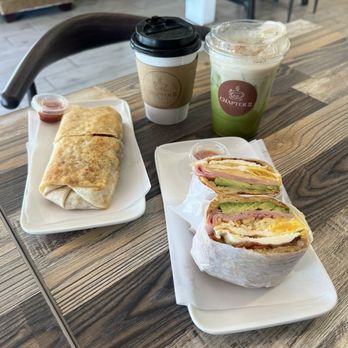 Chapter II Coffee - Omelet Wrap, Supreme Croissants, Matcha Latte, and Latte - Coffee & Tea Near Me - Long Beach, California