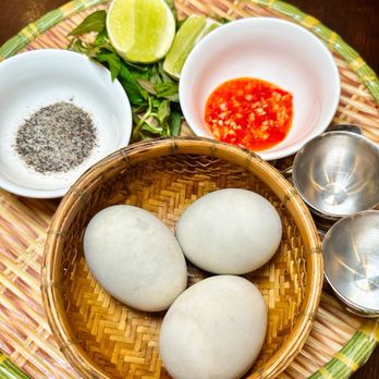 Buon Me Cafe - 3 Balut Boiled Coconut Juice (Hột Vịt Lộn Luộc Nước Dừa) - Coffee & Tea Near Me - San Jose, California