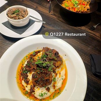 Q1227 Restaurant - Oxtail Sautéed Wild Mushrooms Chicken Bucatini - New American Near Me - Roseville, California Q1227 Restaurant - Oxtail Sautéed Wild Mushrooms Chicken Bucatini - New American Near Me - Roseville, California