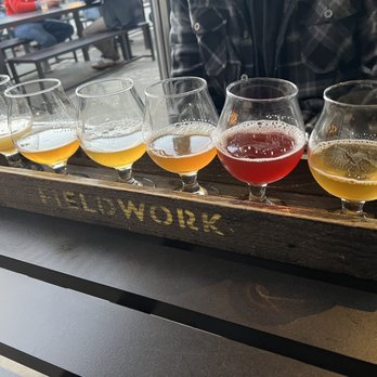 Fieldwork - My husband's choices for his beer flight. - Beer Bar Near Me - San Mateo, California Fieldwork - My husband's choices for his beer flight. - Beer Bar Near Me - San Mateo, California