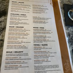 Dinner menu
