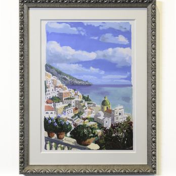 Underglass Custom Framing - landscape print framed in ornate silver frame - Framing Near Me - San Francisco, California Underglass Custom Framing - landscape print framed in ornate silver frame - Framing Near Me - San Francisco, California