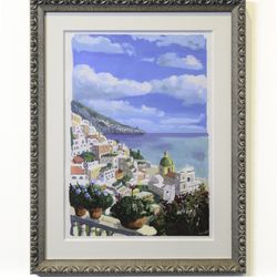 Underglass Custom Framing - Landscape print framed in ornate silver frame