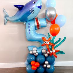 Just Balloon Designs - Shark Themed Birthday Bouquet.