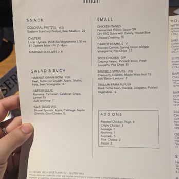 Trillium Brewing - Fort Point - Menu insert back - Breweries Near Me - Boston, Massachusetts