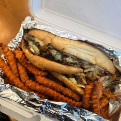 Sherrie's Kitchen - Chicken Philly and Sweet Potato Fries
