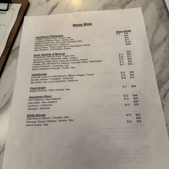 Scelto - White Wine list - Italian Near Me - Sandy, Utah