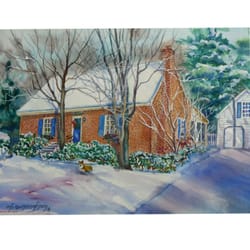 Cunningham Watercolors - Watercolor home portrait by NB Cunningham