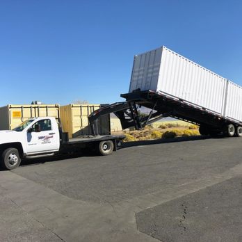 Modern Storage - 40' containers delivered with our own 4x4 with gooseneck trailer. - Self Storage Near Me - Reno, Nevada