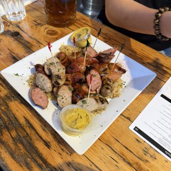 Biergarten at Old World - Grilled Sausage - German Near Me - Huntington Beach, California
