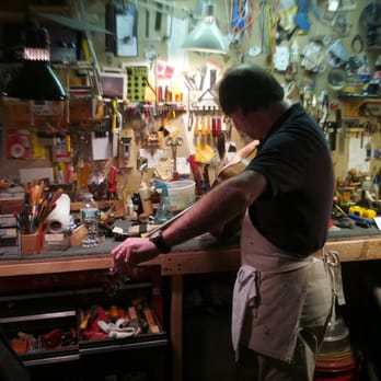 Steve Morrill Guitar Repair - Concentrating on tuning Mark's friend's 12 string by ear. A master of adjustment. - Musical Instrument Services Near Me - Boxborough, Massachusetts Steve Morrill Guitar Repair - Concentrating on tuning Mark's friend's 12 string by ear. A master of adjustment. - Musical Instrument Services Near Me - Boxborough, Massachusetts