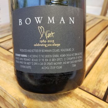Bowman Cellars - Bubbles back label. - Wine Tasting Room Near Me - Graton, California