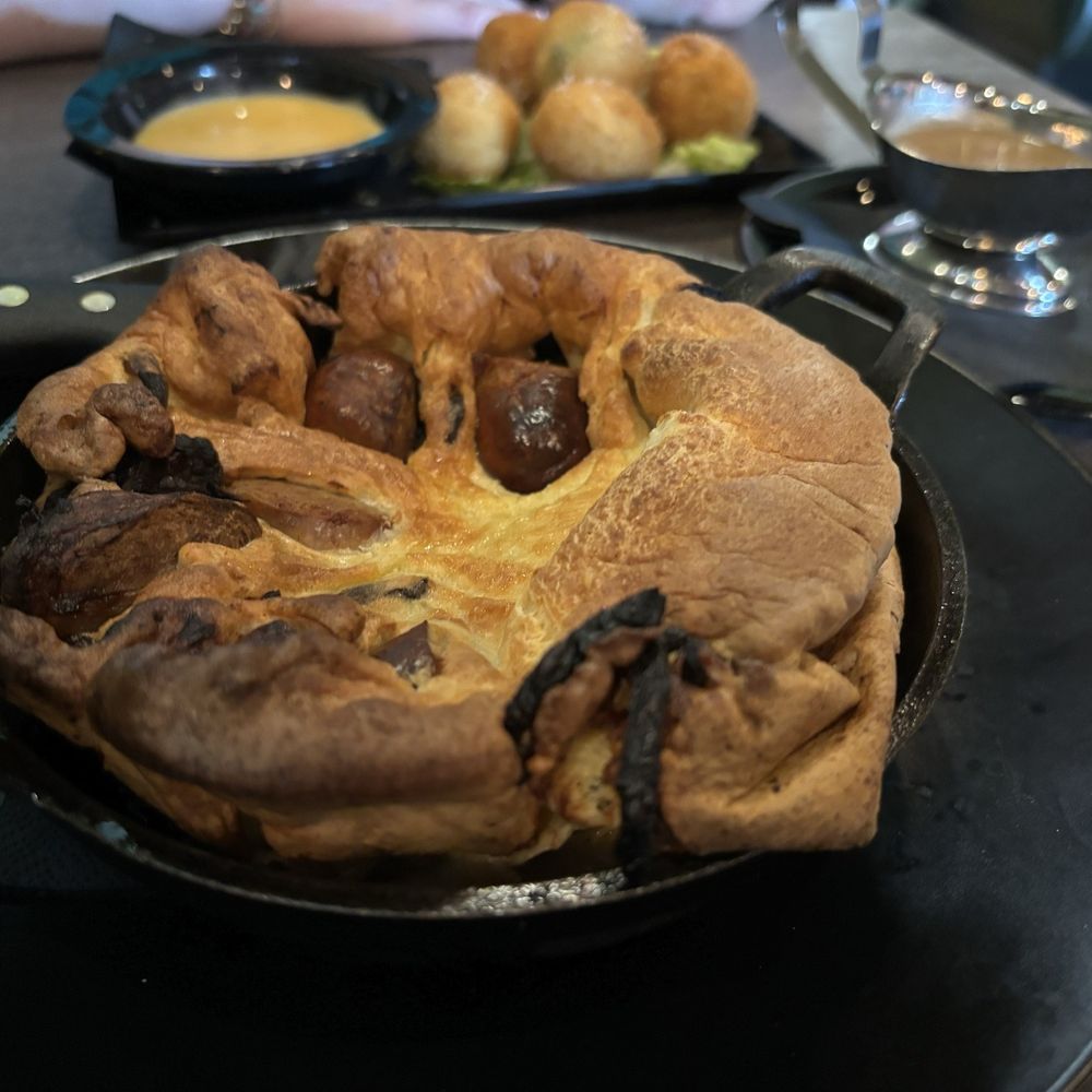 Audacity British Style Pub - Toad in a hole -sausage in a Yorkshire pudding with gravy - Pubs Near Me - Manchester, Connecticut