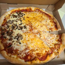 Perkasie Pizza & Pasta - The toppings didn't even cover half the pizza. Not worth the $25 for one large half topping pizza