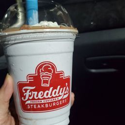 A chocolate banana shake with no bananas in it. A chocolate banana shake with no bananas in it.