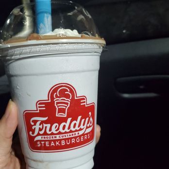 Freddy's Frozen Custard & Steakburgers - A chocolate banana shake with no bananas in it. - Burgers Near Me - Spring, Texas Freddy's Frozen Custard & Steakburgers - A chocolate banana shake with no bananas in it. - Burgers Near Me - Spring, Texas