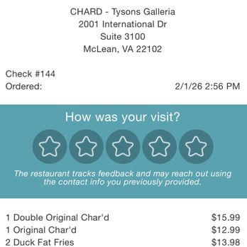 Char’d - Burgers Near Me - McLean, Virginia