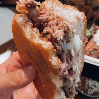 Primal Cuts - Inside of truffle burger. - Steakhouses Near Me - Stanton, California