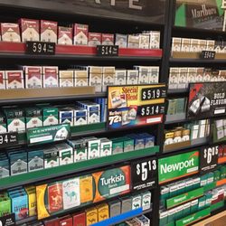 777 Food Mart - Different varieties of cigarettes.