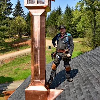 Copper by Design - A chimney flue with weather-head for a Client in Banks, Oregon - Metal Fabricators Near Me Copper by Design - A chimney flue with weather-head for a Client in Banks, Oregon - Metal Fabricators Near Me