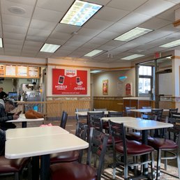the inside of a restaurant