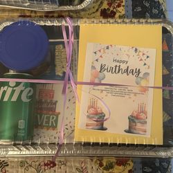 Familes Forward - Finished cake pan gift donation. The sprite replaces eggs and oil to bake the cake. Perfect for food banks!