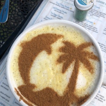 Naked Cafe - Look at the most spectacular art for this delicious "sunshine latté!" Jaden's fabulous artistry was matched with his uplifting service! - Breakfast & Brunch Near Me - Solana Beach, California Naked Cafe - Look at the most spectacular art for this delicious "sunshine latté!" Jaden's fabulous artistry was matched with his uplifting service! - Breakfast & Brunch Near Me - Solana Beach, California
