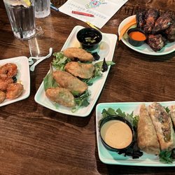 Jake n JOES Sports Grille - Norwood - Shrimp, dumpling, roasted wings, steak m cheese, Mozzarella Sticks
