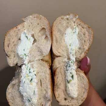 Terrace Bagels & Cafe - Sesame bagel with scallion cream cheese - Bagels Near Me - Freehold, New Jersey Terrace Bagels & Cafe - Sesame bagel with scallion cream cheese - Bagels Near Me - Freehold, New Jersey