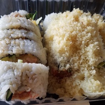 Fat Fish Sushi - Salmon roll (left) Heart attack roll (right) - Sushi Bars Near Me - Pleasanton, California Fat Fish Sushi - Salmon roll (left) Heart attack roll (right) - Sushi Bars Near Me - Pleasanton, California
