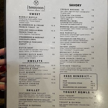 Teaspoon - Menu - Breakfast & Brunch Near Me - Tucson, Arizona