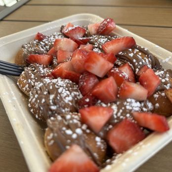 Chocotella Crepes - Mini pancakes with strawberry and chocolate sauce - Creperies Near Me - Morgan Hill, California Chocotella Crepes - Mini pancakes with strawberry and chocolate sauce - Creperies Near Me - Morgan Hill, California