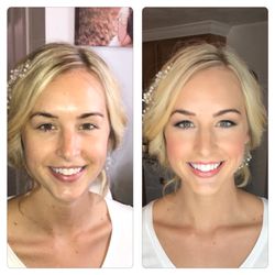 Kiss and Makeup On Location Makeup Artistry - Bridal Trial Before and After