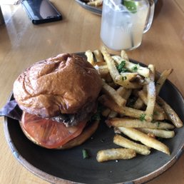 Truffle mushroom cheesey burger 14 + truffles fries 2