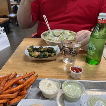 Gott's Roadside - Fried Brussels Sproutsand Chicken Kale Caesar plus yummy dipping sauces - Salad Near Me - Walnut Creek, California Gott's Roadside - Fried Brussels Sproutsand Chicken Kale Caesar plus yummy dipping sauces - Salad Near Me - Walnut Creek, California