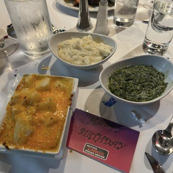 Ruth's Chris Steak House - Scalloped Potatoea, Garlic Mashed Potatoes and Creamed Spinach - Steakhouses Near Me - Albuquerque, New Mexico