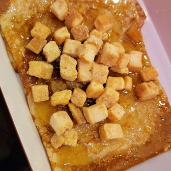 Chocolate Bash - Crepe with butter and honey dressing topped with cheese cake - Creperies Near Me - Claremont, California Chocolate Bash - Crepe with butter and honey dressing topped with cheese cake - Creperies Near Me - Claremont, California