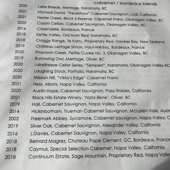LIFT Bar Grill View - Cabernet menu - Seafood Near Me - Vancouver, British Columbia LIFT Bar Grill View - Cabernet menu - Seafood Near Me - Vancouver, British Columbia