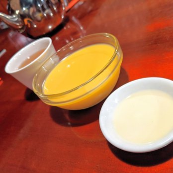 Triumph Valley - Mango Pudding w/milk sauce and Jasmine Tea! - Dim Sum Near Me - Renton, Washington