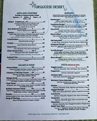 Menu photo 2 Turquoise Desert Rio Rancho, NM
