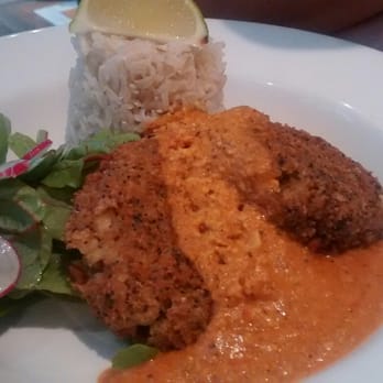 Henderson's - Cashew fritters with rice and satay sauce - Vegetarian Near Me - Edinburgh, EDH Henderson's - Cashew fritters with rice and satay sauce - Vegetarian Near Me - Edinburgh, EDH